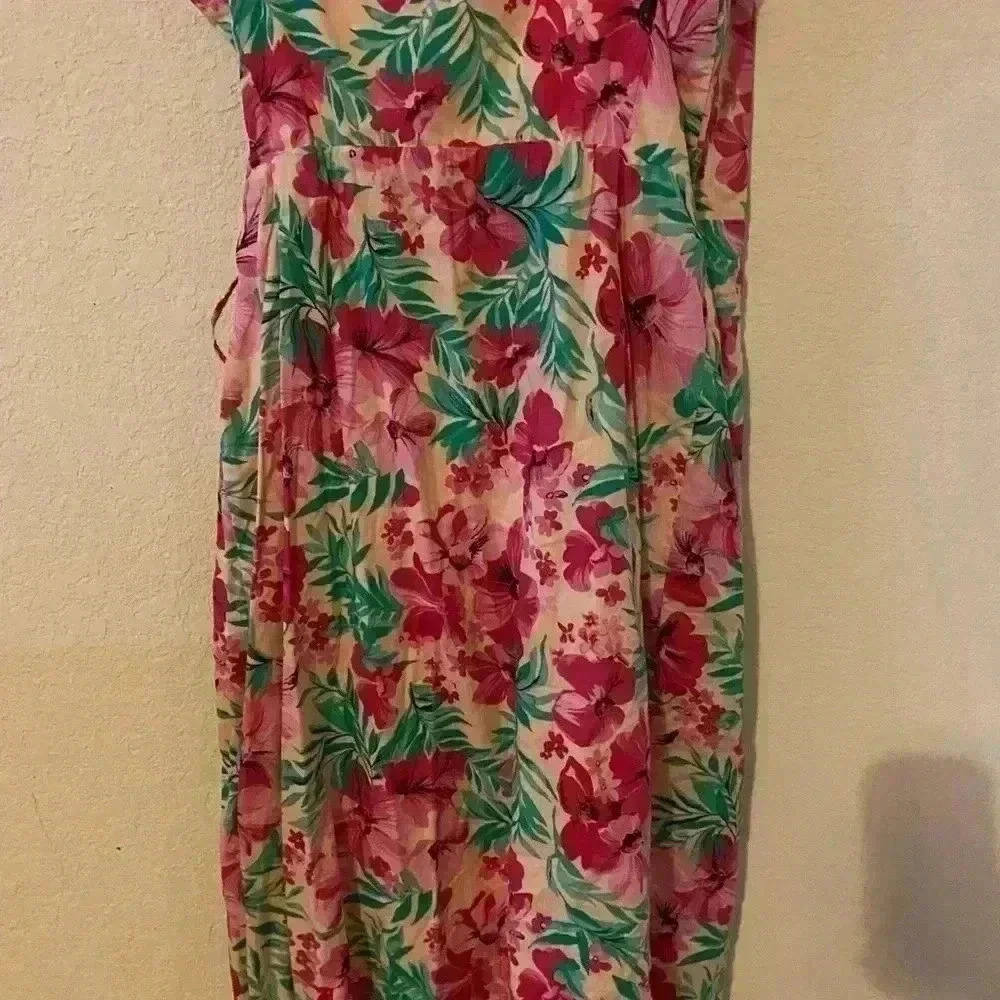 J.Crew Factory Floral  Rosette Coquette Wrap Sleeveless Midi Dress Size 6 - Picture 7 of 10